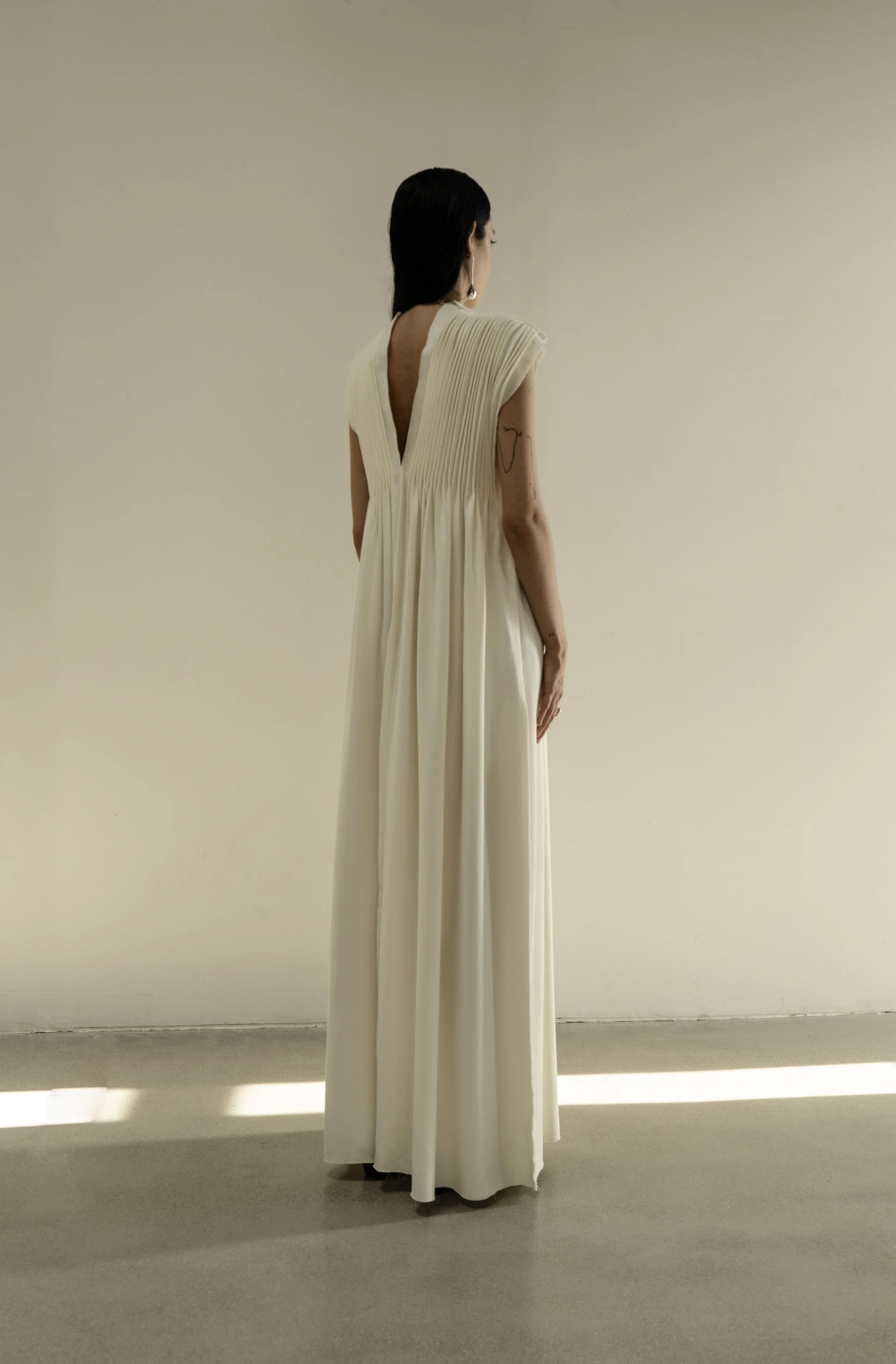KRAMATORSK CREAM COLD WOOL DRESS  K M by L A N G E