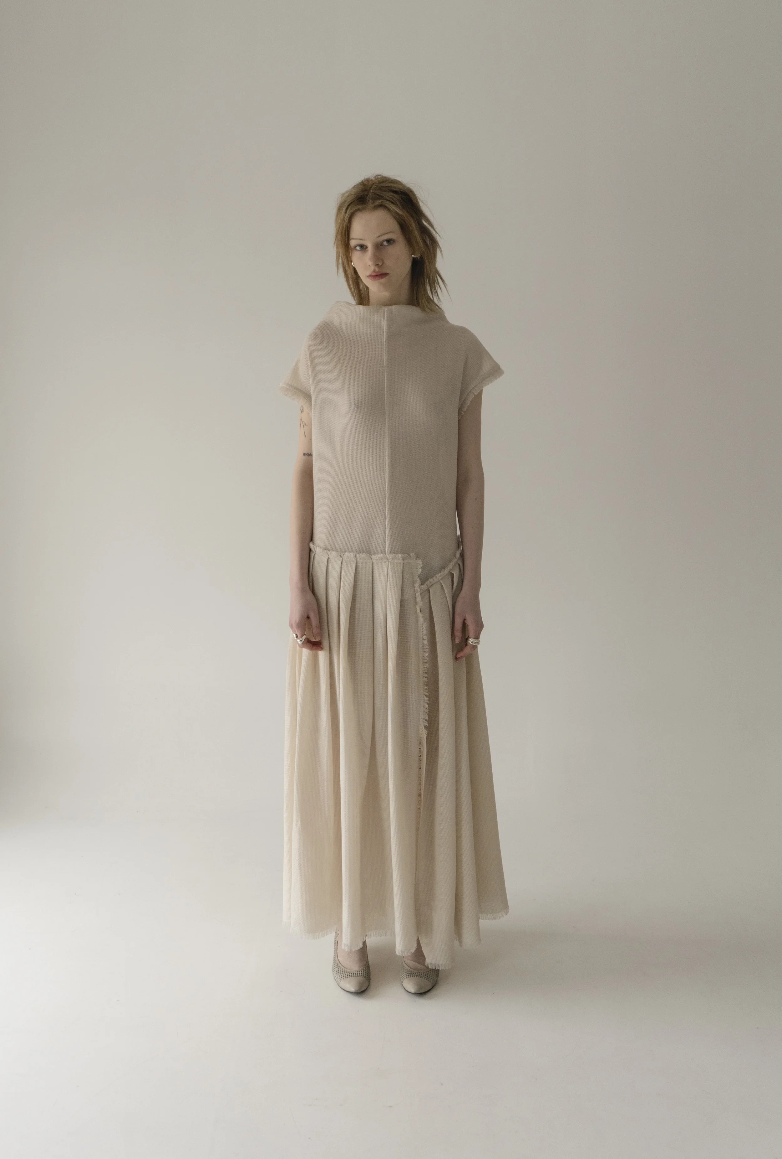 Yerusalimka Cream Wool Dress K M by L A N G E Yerusalimka Cream Wool Dress K M by L A N G E