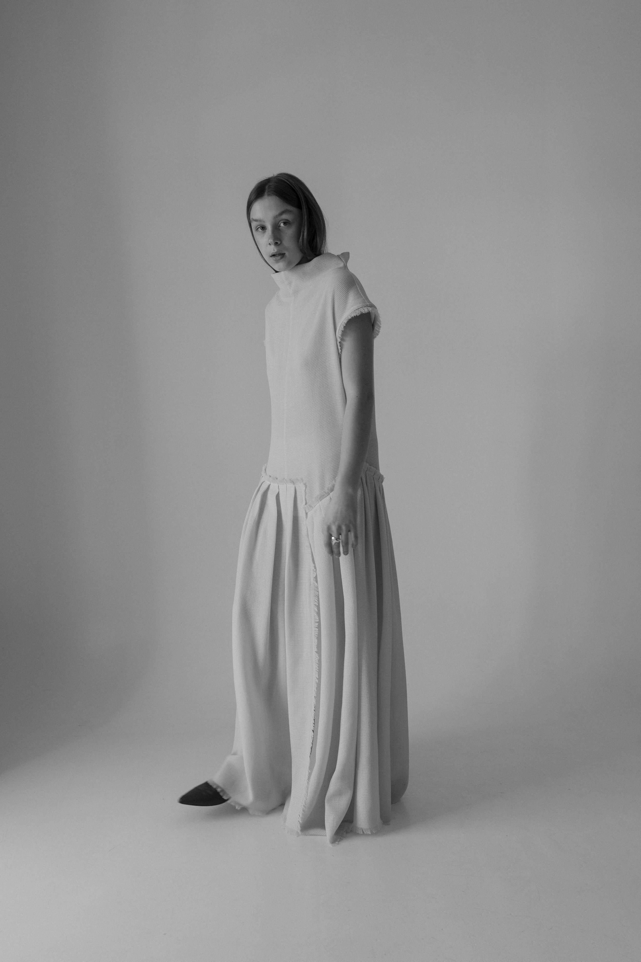 cream wool dress The Hazy Dress