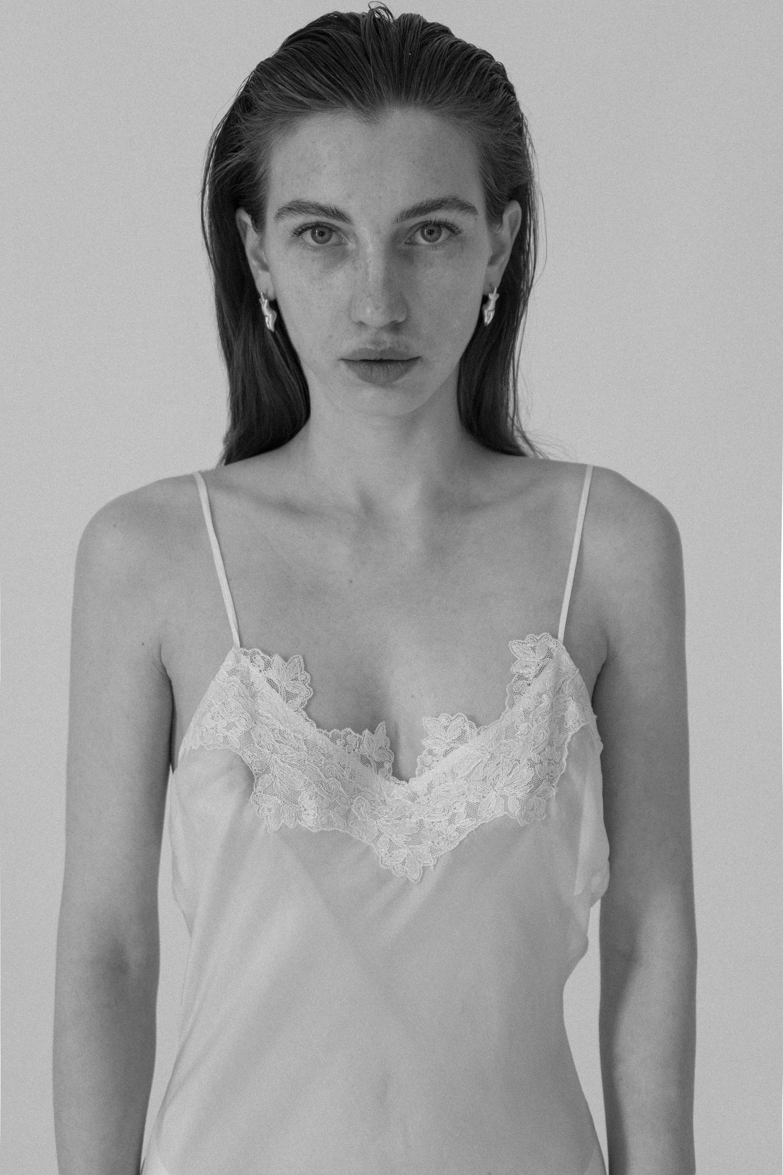 NICHNUSHKA PURE SILK LONG LACE DRESS