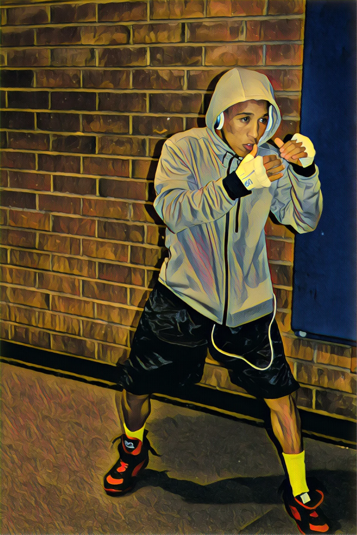 "Scrappy" the Champ, California Golden Gloves, 2018, with Prisma App Enhancement 