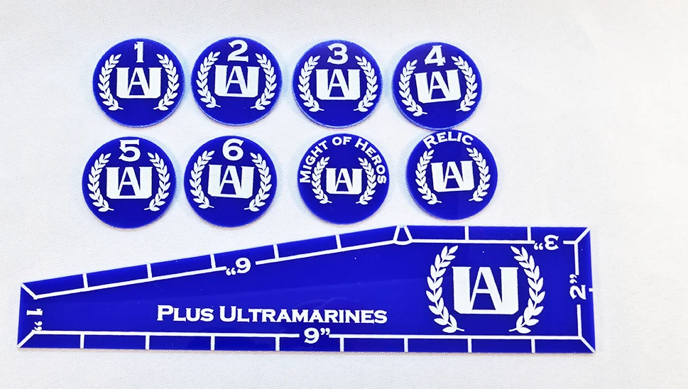 Custom Warhammer 40k 8th Edition Game Aids Accessories Ruler Wound Counters Trackers Objective Markers