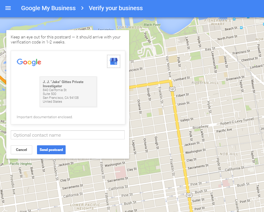 Google My Business Verification 