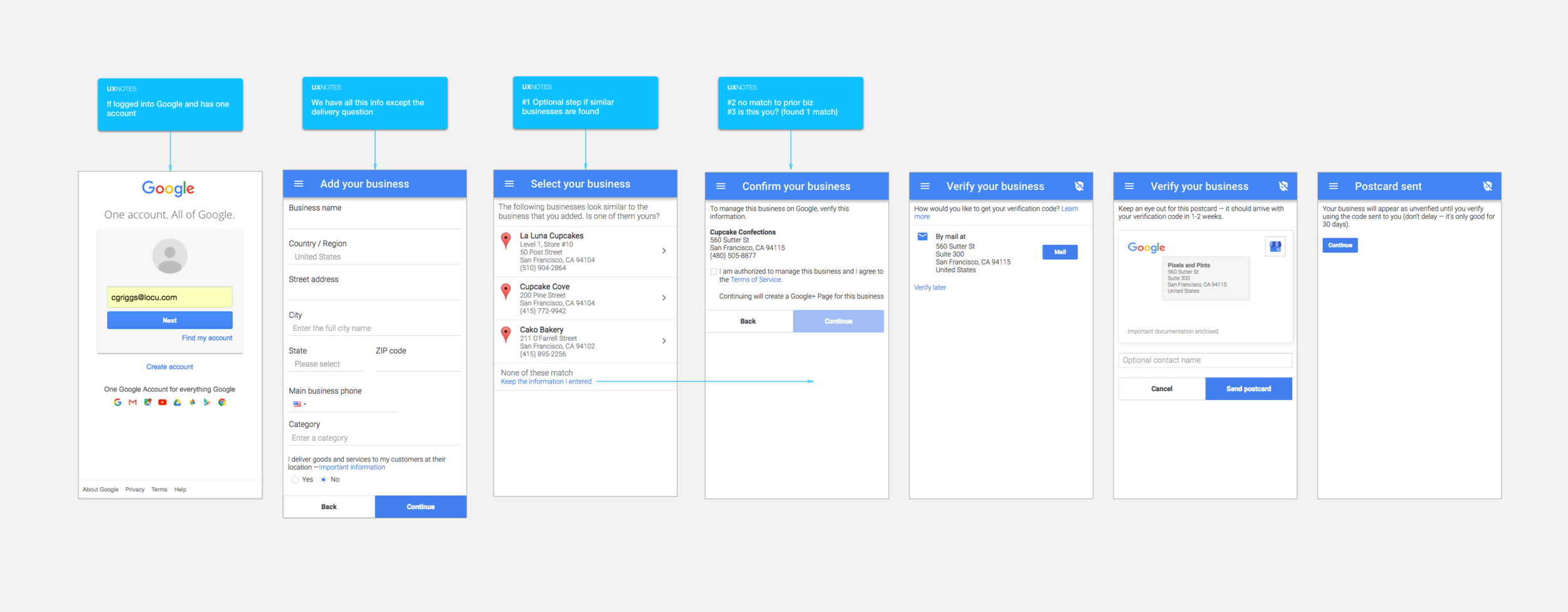 Google My Business Flow on Mobile