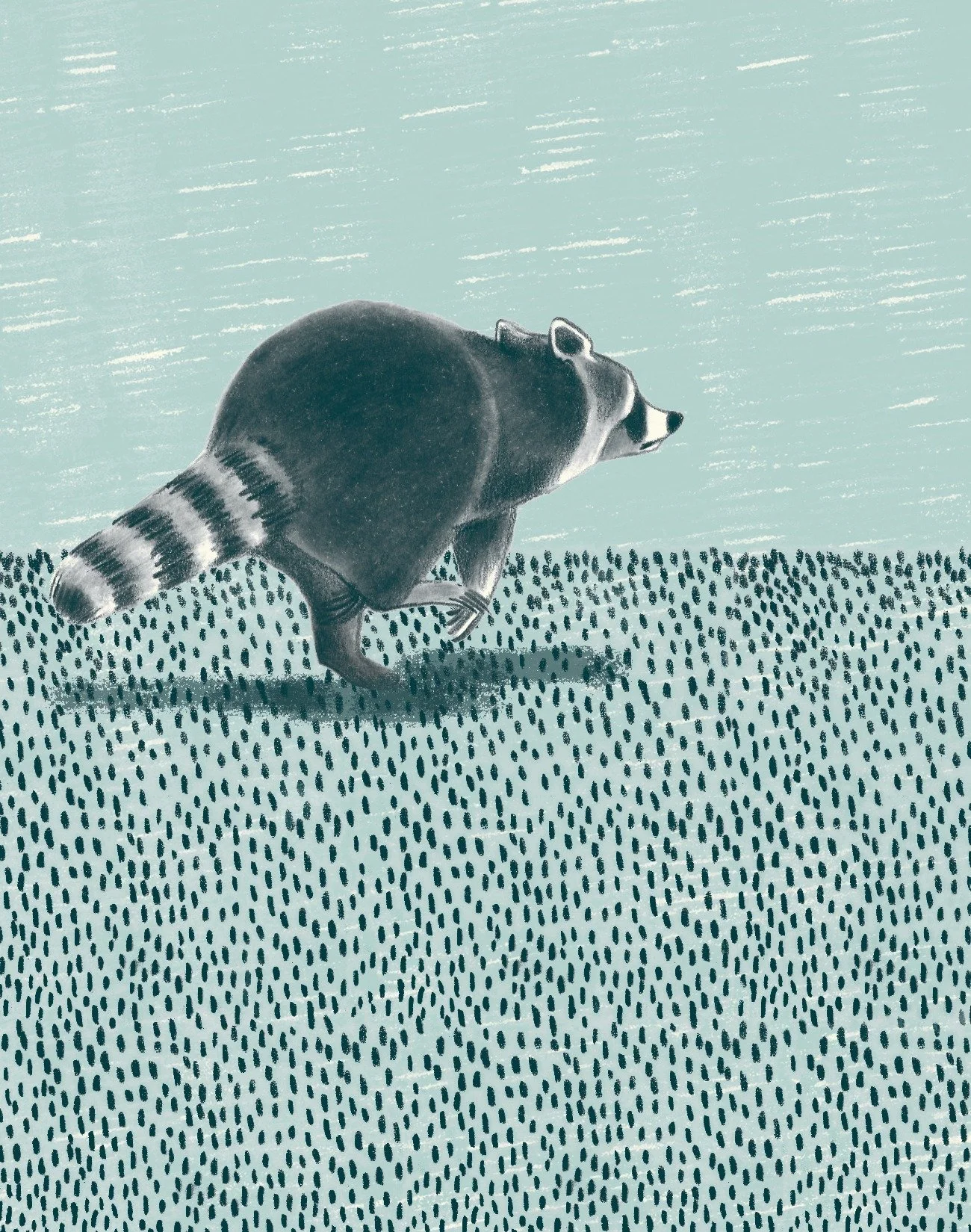 Venster Visual Story Challenge
Week 3: Illuminate

Raccoon wasn't going to give up that easily. After regaining his composure, he set off in pursuit of the flying object until it landed on the ground. Sneakily, he pounced on his treasure and was take
