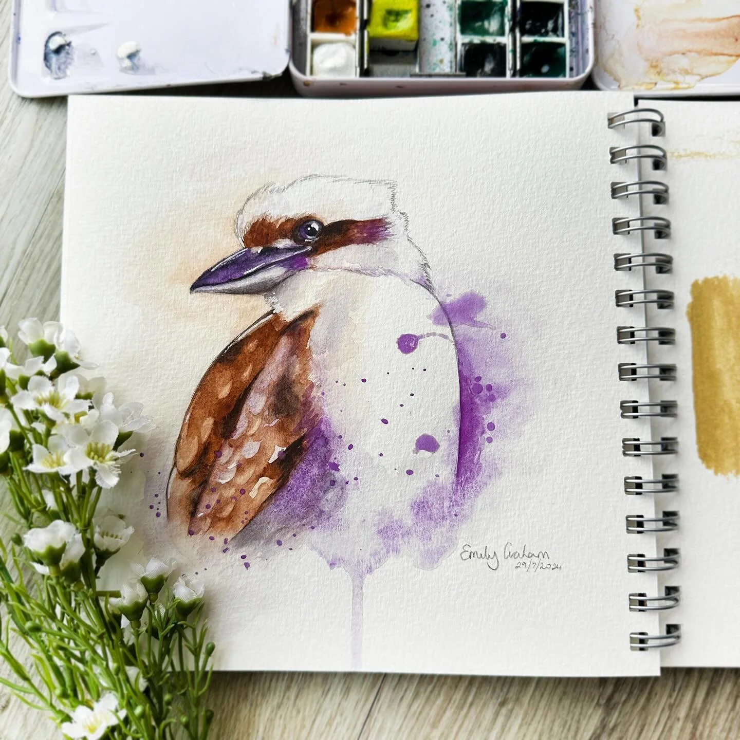 July&rsquo;s sketchbook pages ❤️
I&rsquo;ve set myself the goal of finishing all of the sketchbooks that I&rsquo;ve started over the years and haven&rsquo;t completed. There is about 10 in total and I have finished 3 so far&hellip; there&rsquo;s even