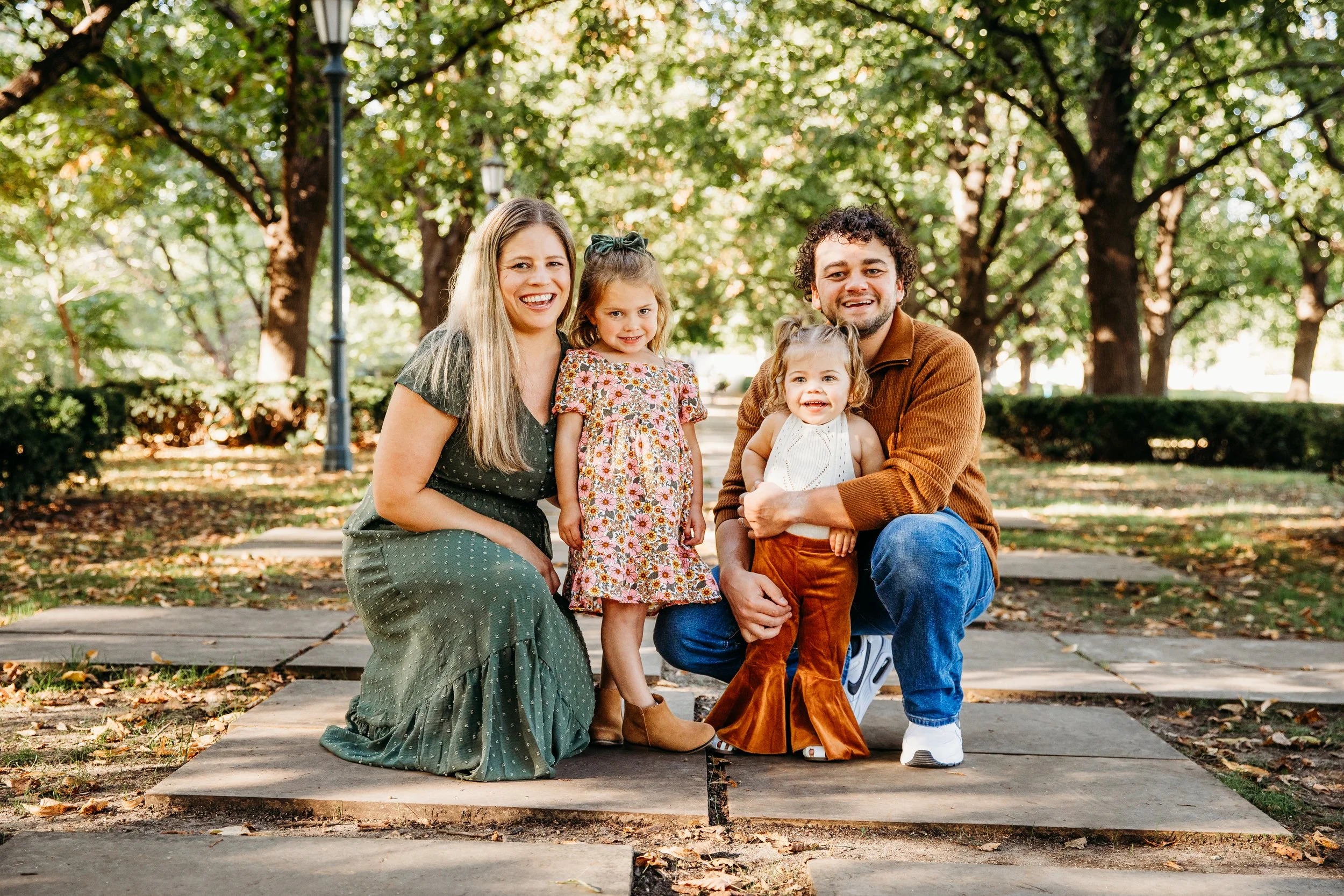 family of four at Nelson Atkins Museum
