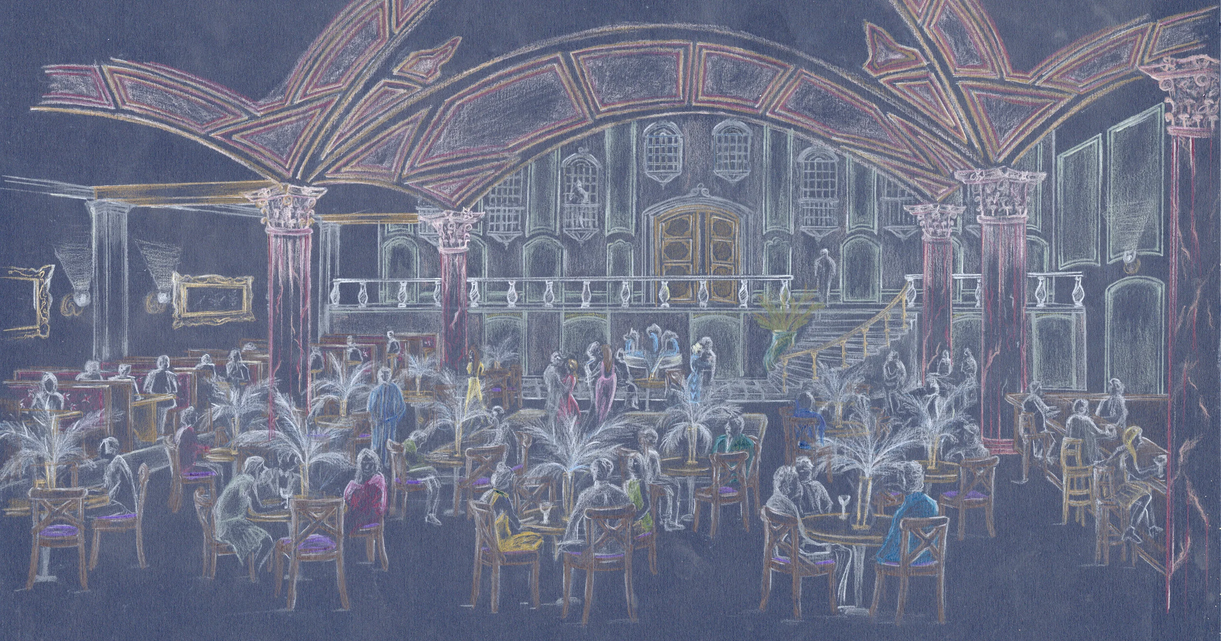 Concept drawing for Michael’s Dinner Club