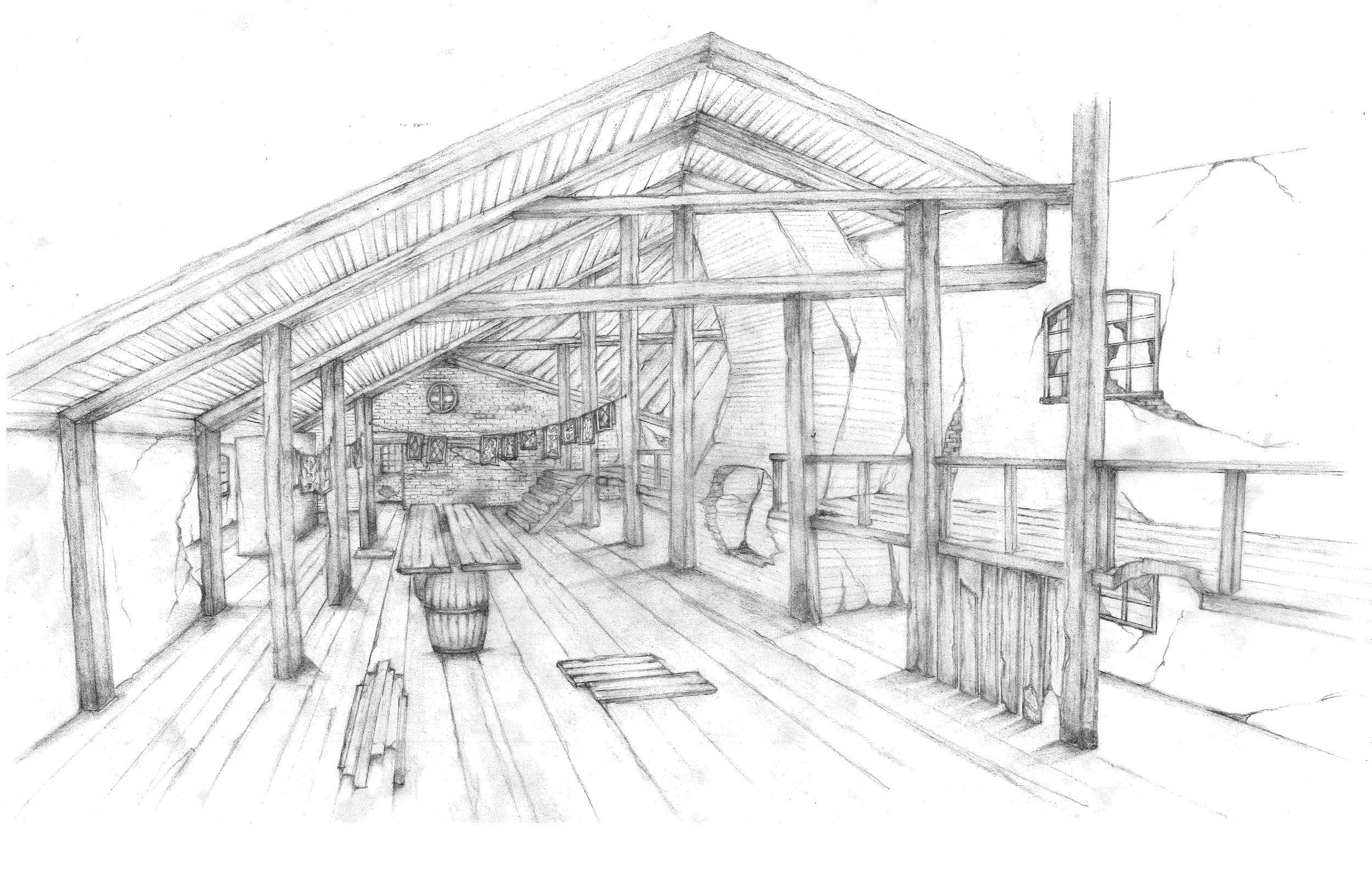 Concept drawing for Fagin’s Den