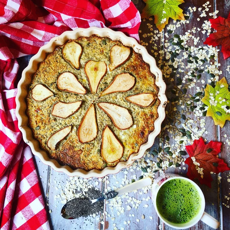 Baked Buckwheat & Pear Breakfast Crumble