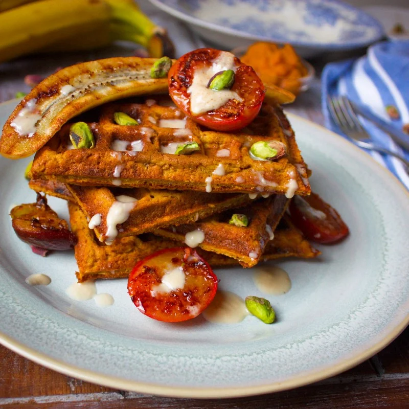 Buckwheat Pumpkin Flax Waffles