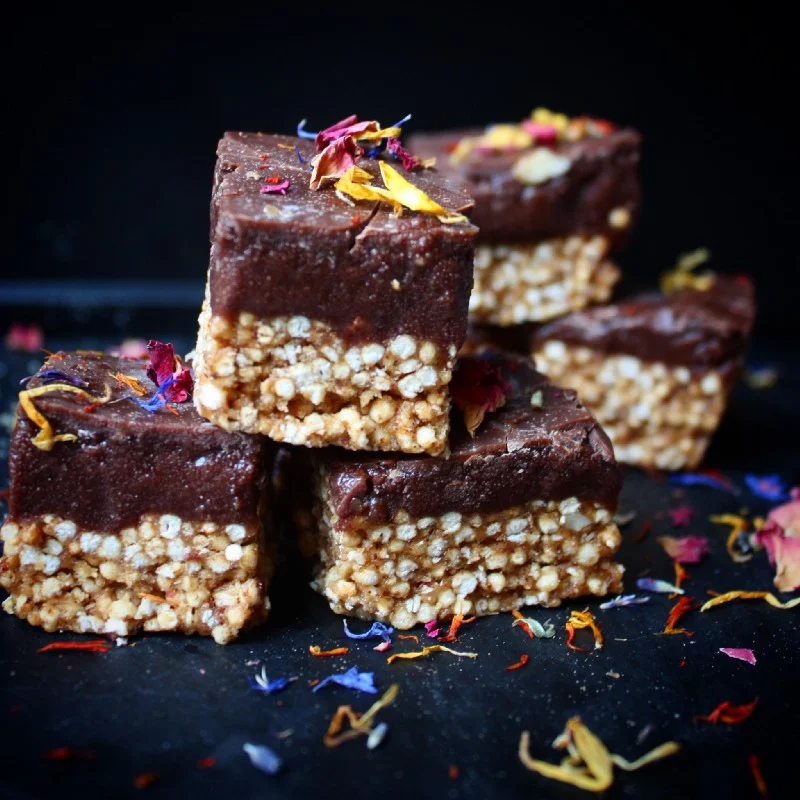 Hazelnut & Cacao Quinoa Pops Squares