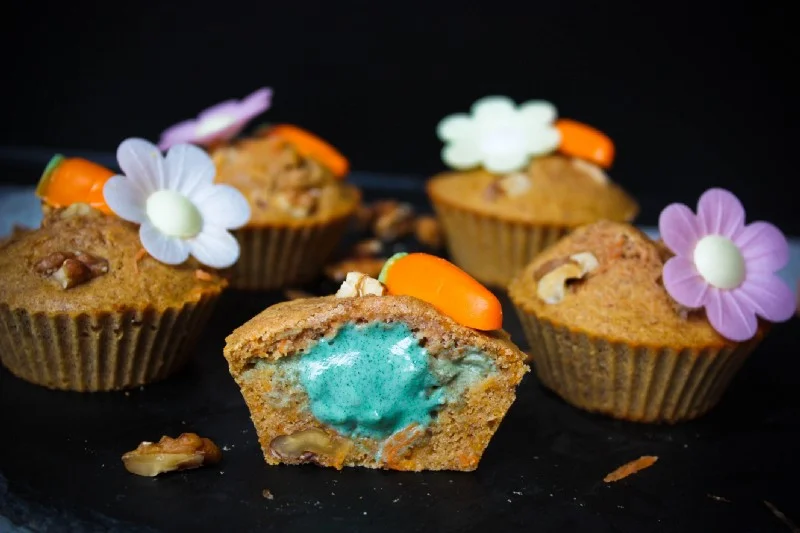 Inside-out apple & carrot cake muffins