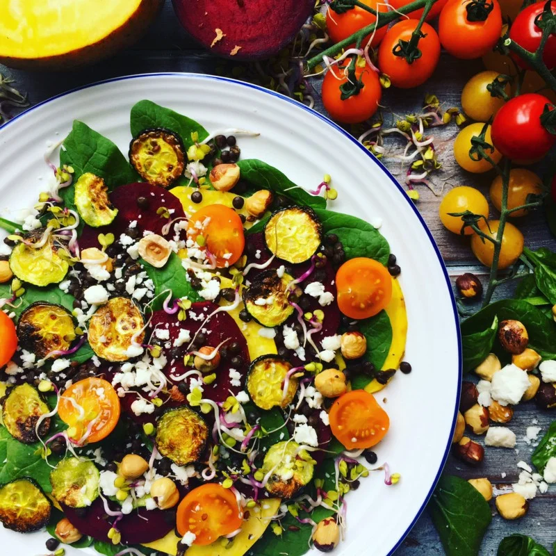 Golden Beetroot, Courgette and Puy Lentil Salad