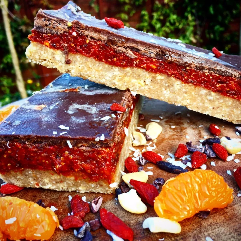 Raw Chocolate Goji Berry Shortbread