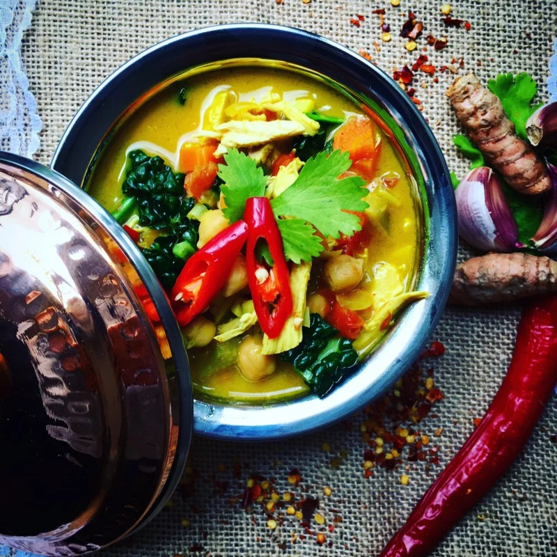 Chunky Thai Turmeric Chicken Soup