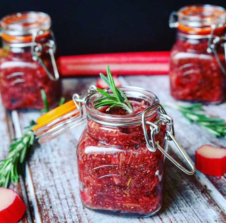 Rosemary Rhubarb Chia Jam