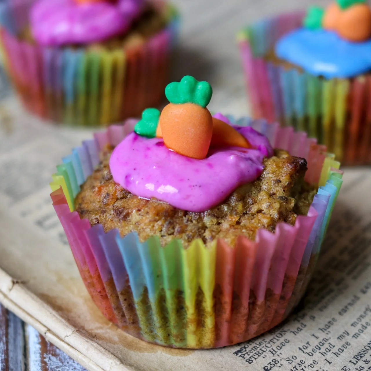 Rainbow Carrot Cake Muffins