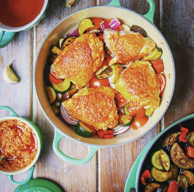 Veggie-Packed Harissa Chicken Casserole