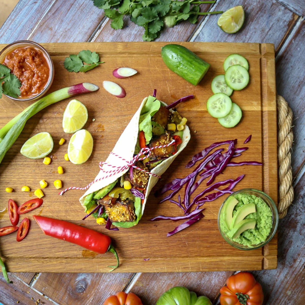 Crispy Sesame Crusted Tofu Tacos 