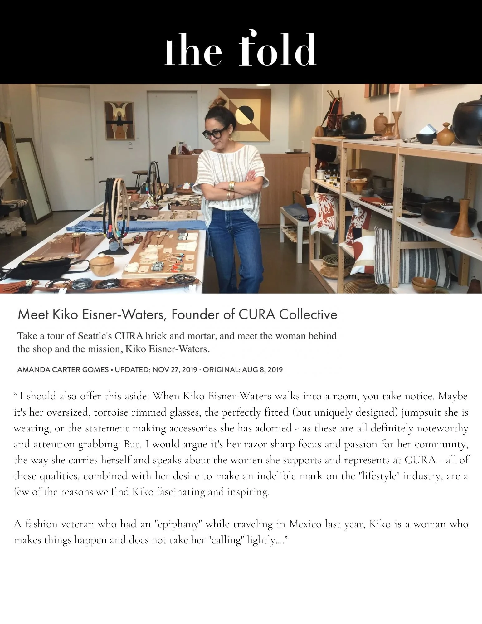 I should also offer this aside When Kiko Eisner-Waters walks into a room, you take notice. Maybe it's her oversized, tortoise rimmed glasses, the perfectly fitted (but uniquely designed) jumpsuit .jpg