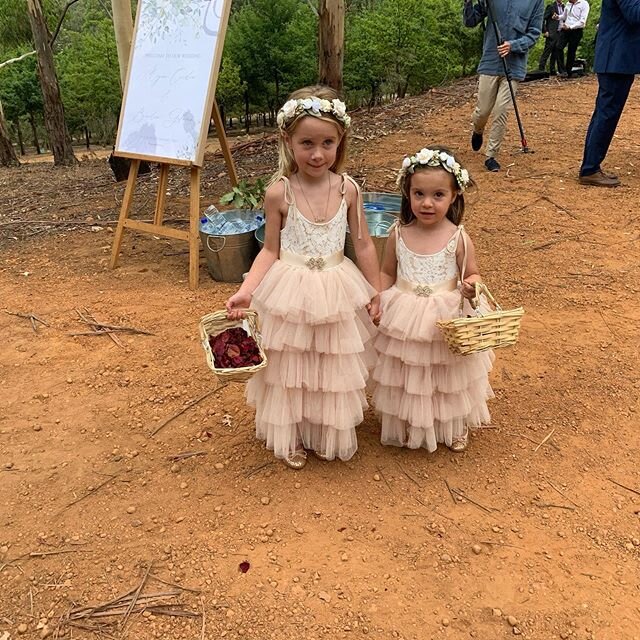 How beautiful are these two little flower girls all ready to play their part in yesterday&rsquo;s wedding  in Perberton of two beautiful souls :
:
:
#davidcareymarriagecelebrant #greatsouthernweddings#stonebarnweddings #pembertonwedding #wamarriagece