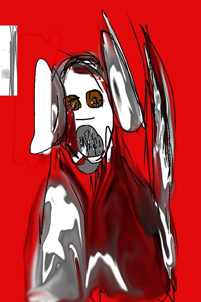 Noche, a dog in black and red