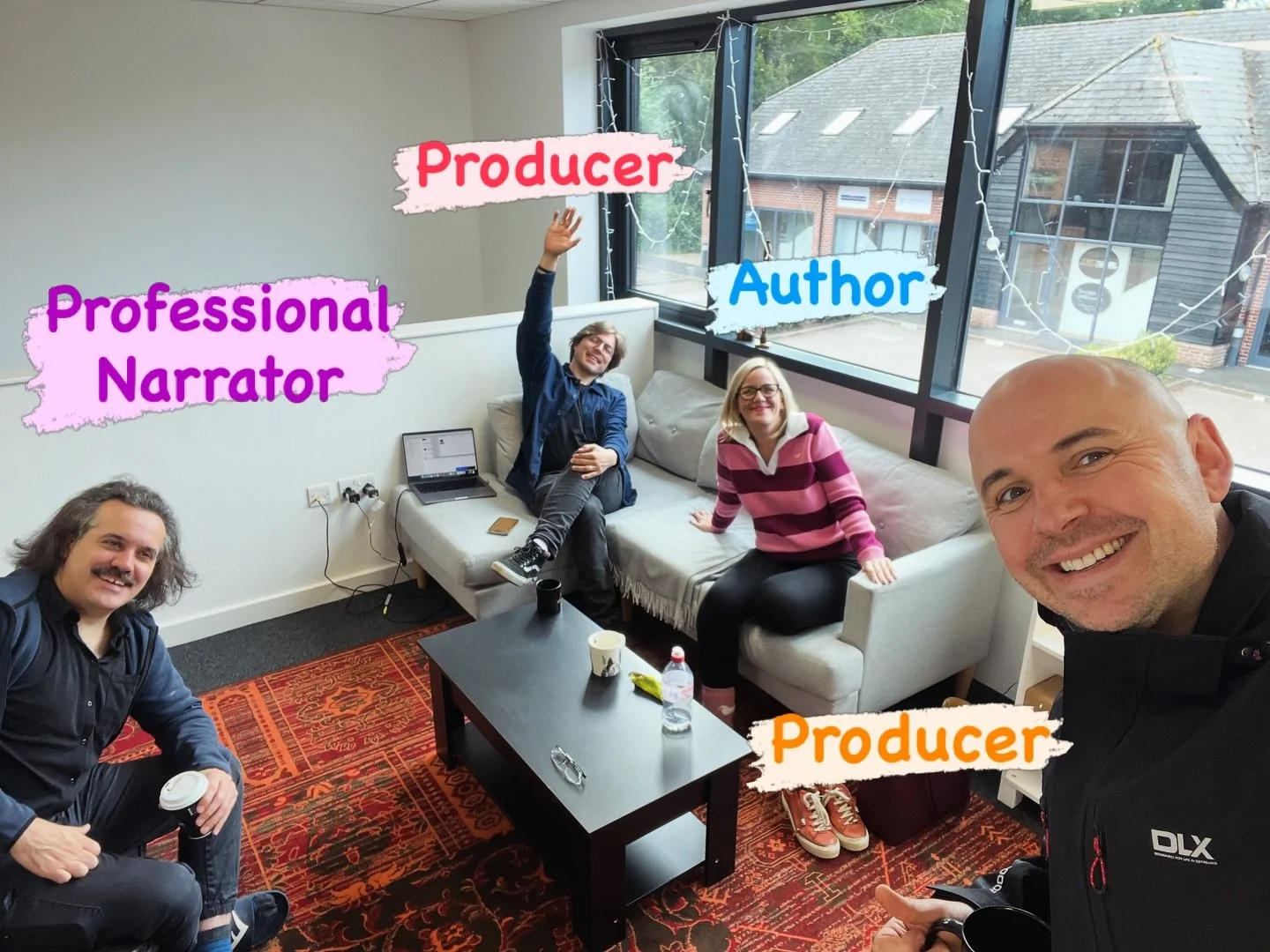 Another happy day at Monkeynut recording audiobooks  and voiceovers . Trouble is, that the conversation is so good in the green room that we have to pull ourselves from our seats! #audiobooks #voiceover #tvstudio #actors #audiobooks
