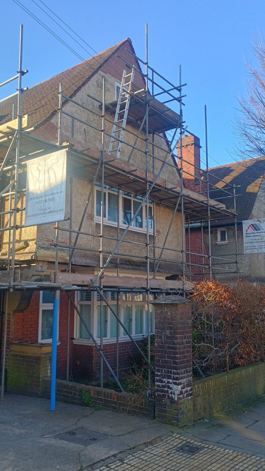 Scaffold access around an Angmering area house