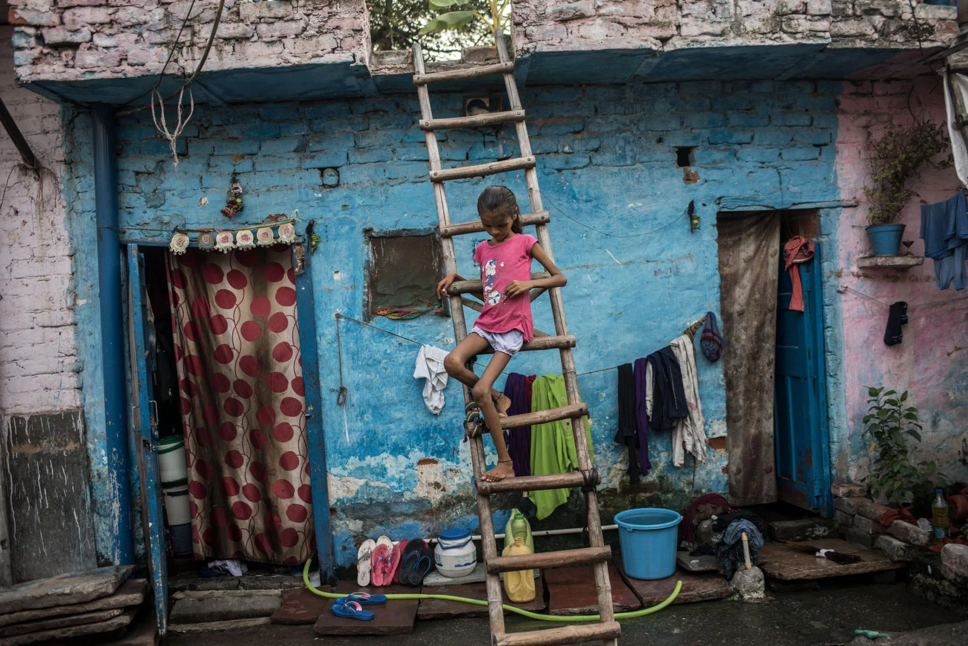 10-year-old girl in Safeda Basti, is severely underweight due to diarrhea and malnutrition