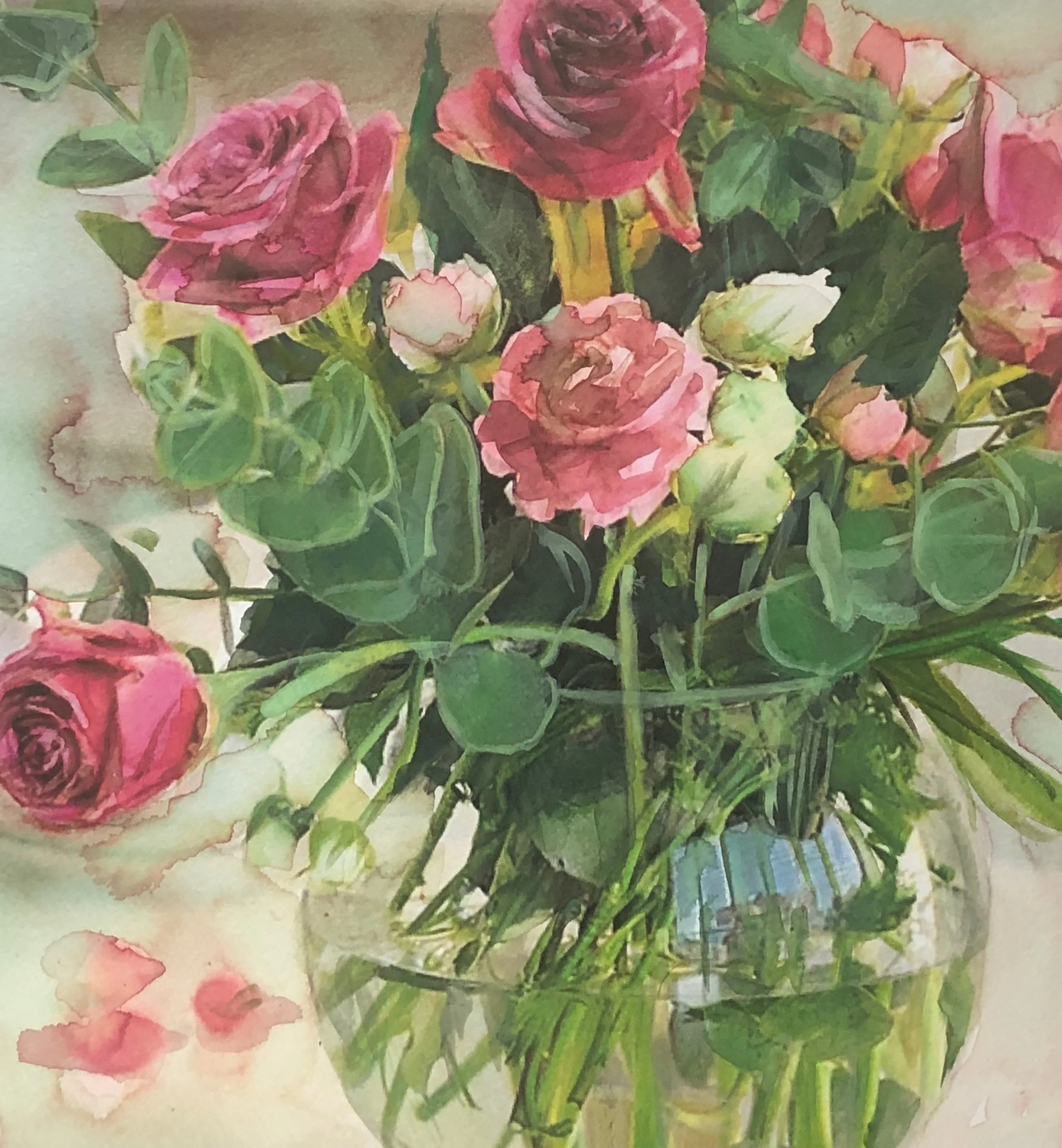 Recording the table flowers...