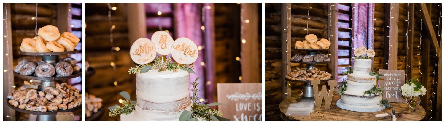 Red August Farm Wedding reception cake