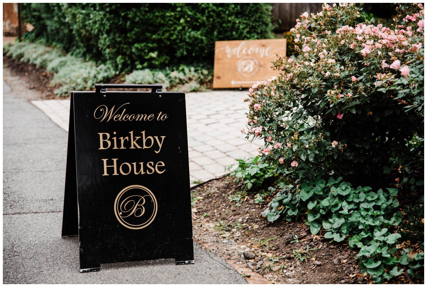 Birkby House Wedding reception welcome sign