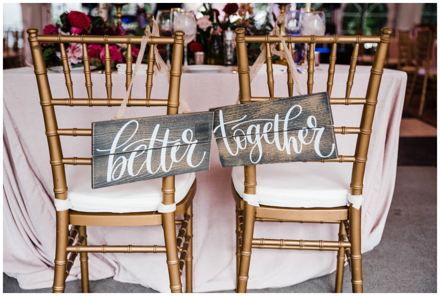 Birkby House Wedding Reception bride and groom seats