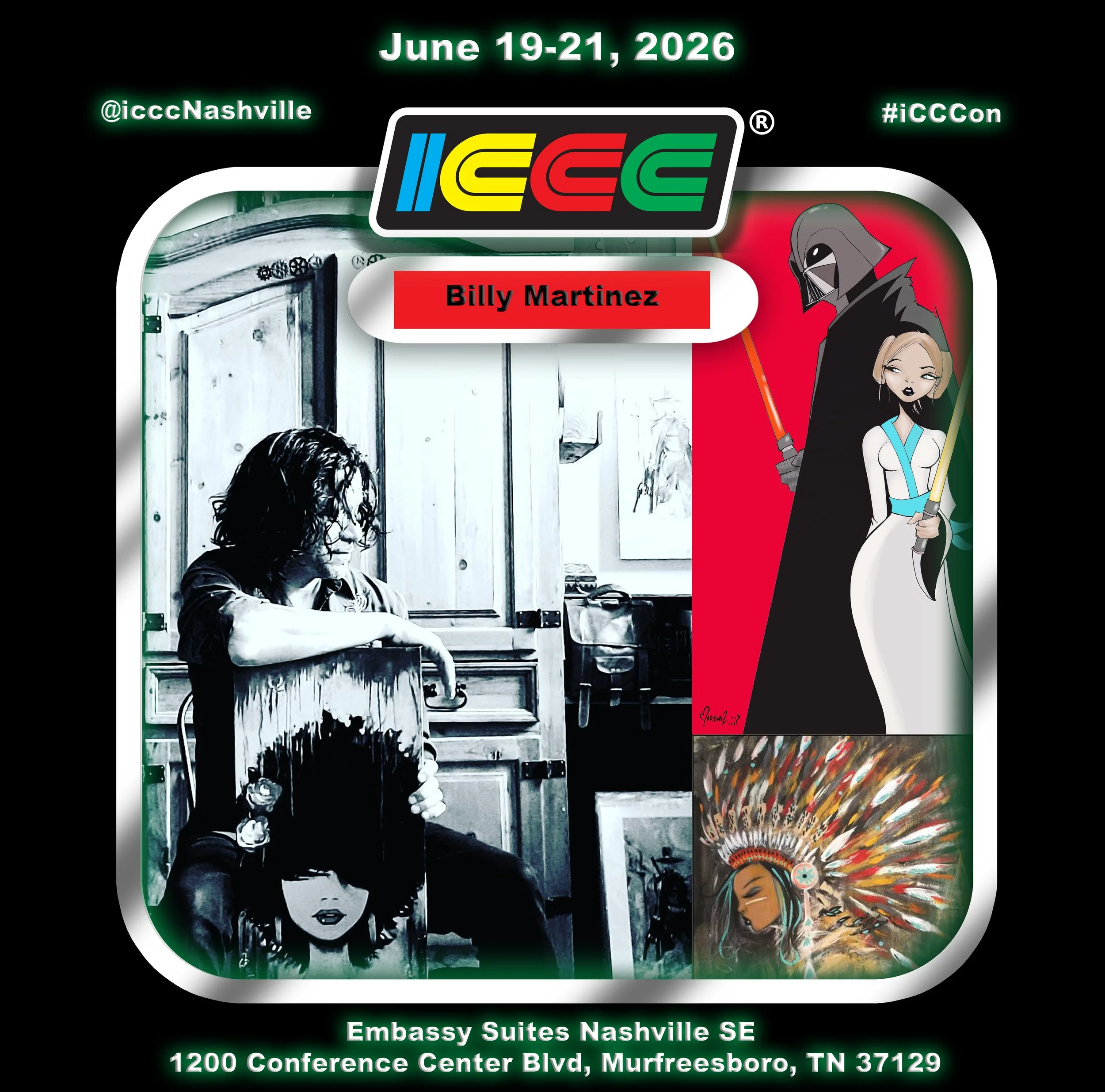 PROLIFIC ARTIST BILLY MARTINEZ RETURNS FOR ICCC 2026 TO LIVE PAINT AND DISPLAY HIS MASTERWORKS ON SITE