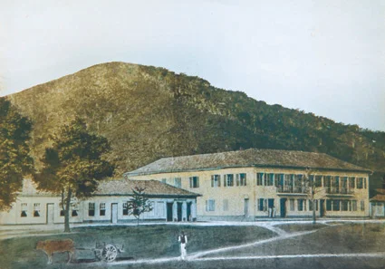 Hotel Salusse, casarão de dois andares famoso pelos bailes, 1870 Acervo Pró-Memória de Nova Friburgo