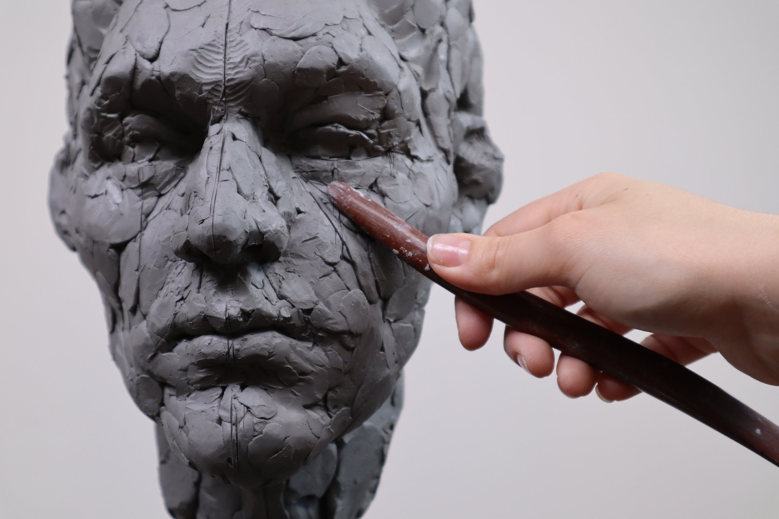  2020  Unfinished portrait in clay  Location: Minnesota 