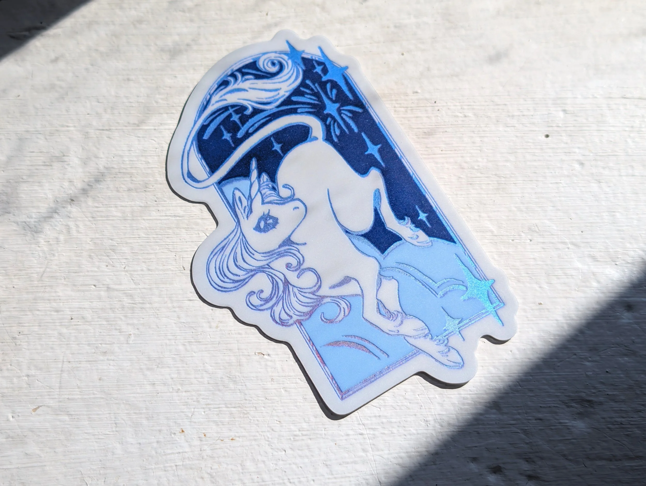 Starlit Unicorn | Soft Matte Holographic Sticker