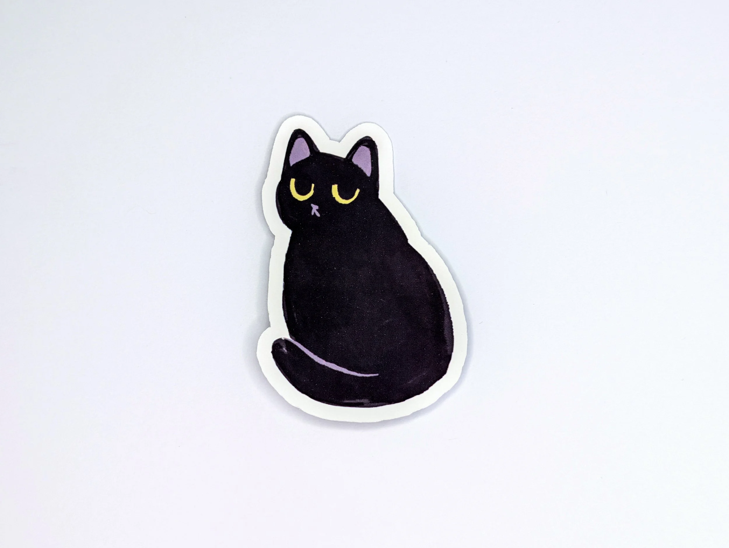 Cute Black Cat Sticker | Matte Vinyl Sticker for Water Bottle, Notebook, Gift for Cat Lovers