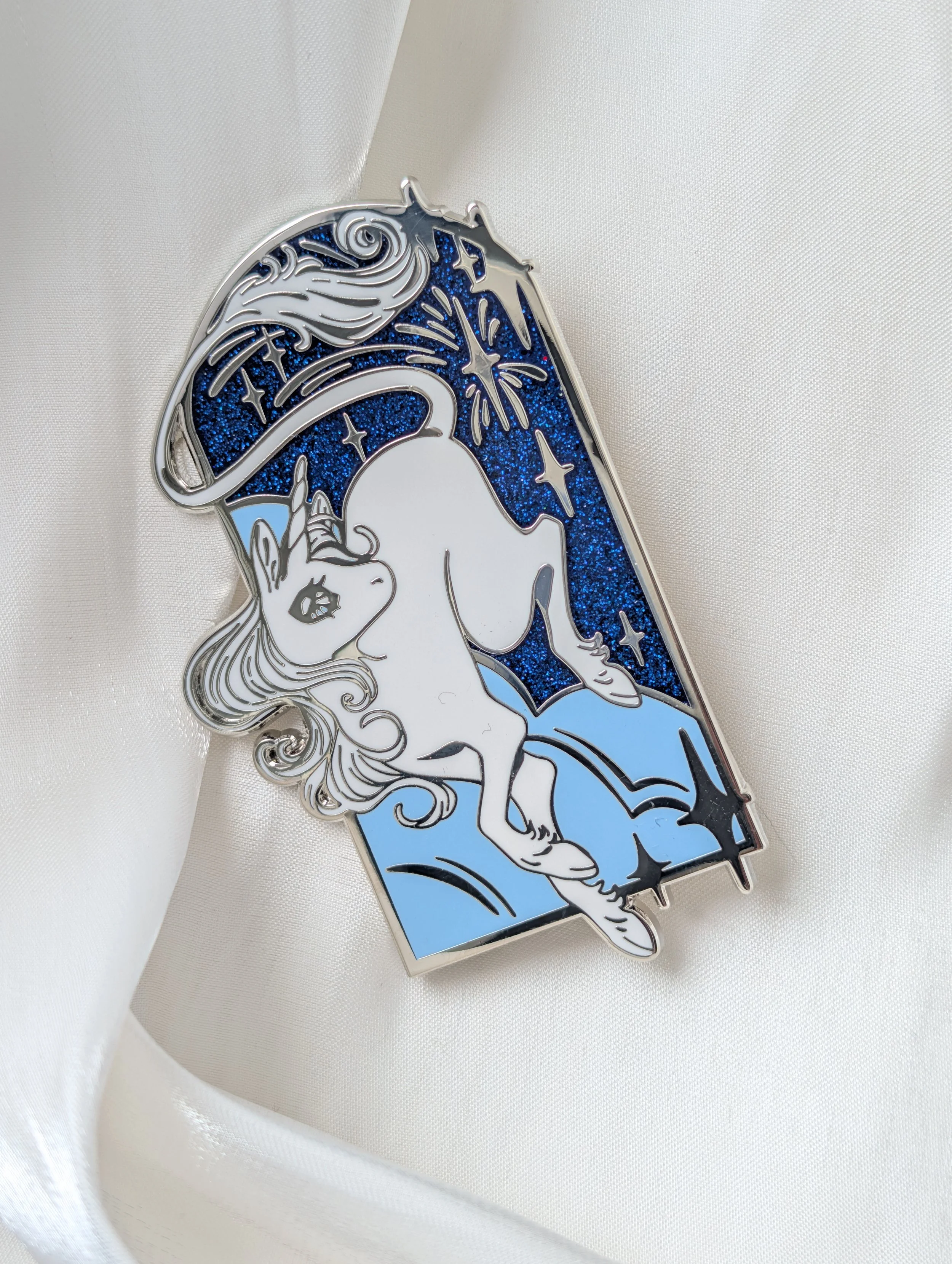 Starlit Unicorn | Large Silver Hard Enamel Pins