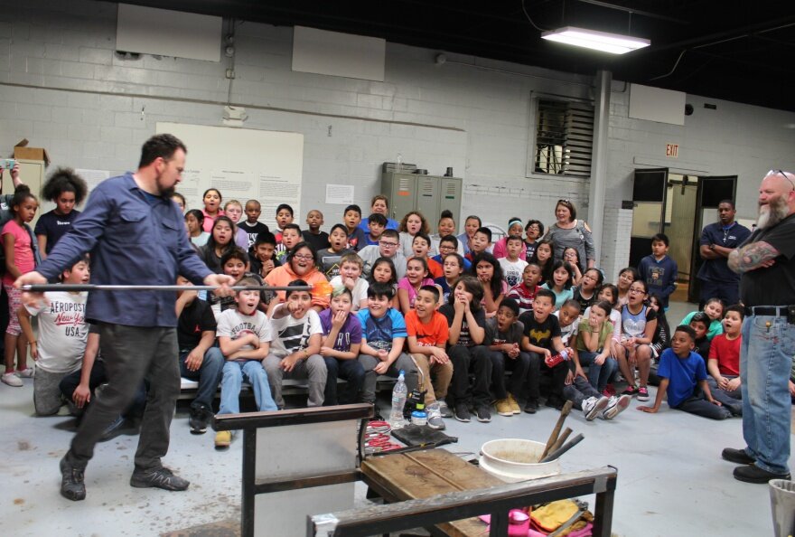 Montgomery County 4th graders enjoy a glassblowing demonstration