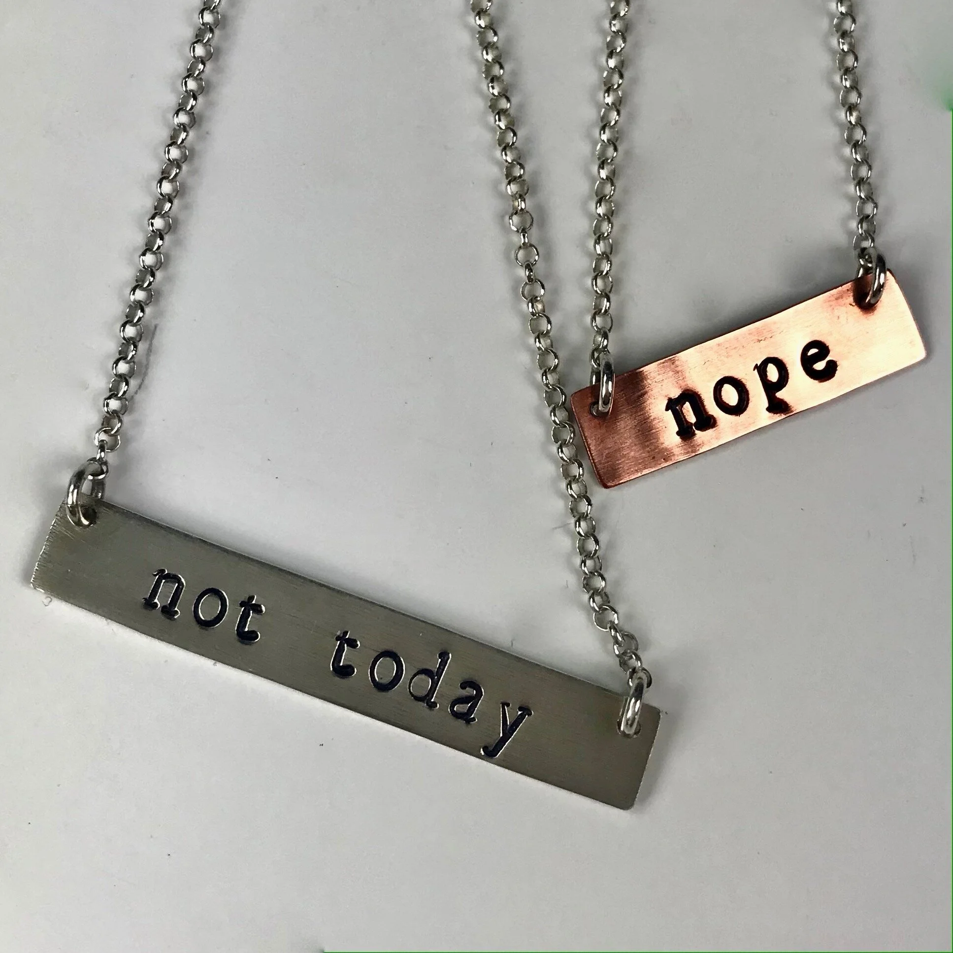 Word Bar Necklace by Clewdoodle