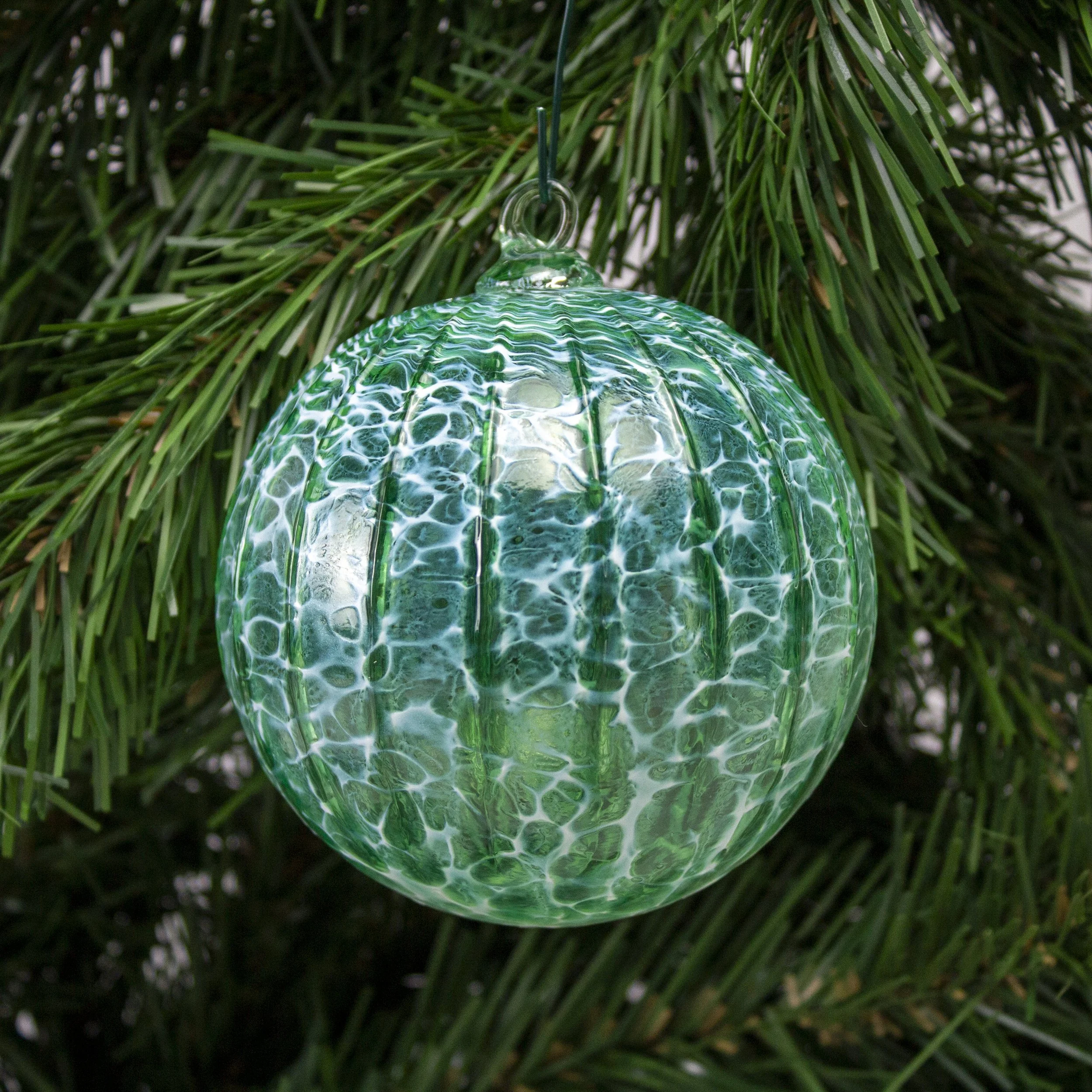 Beryl Green Ridged Ornament