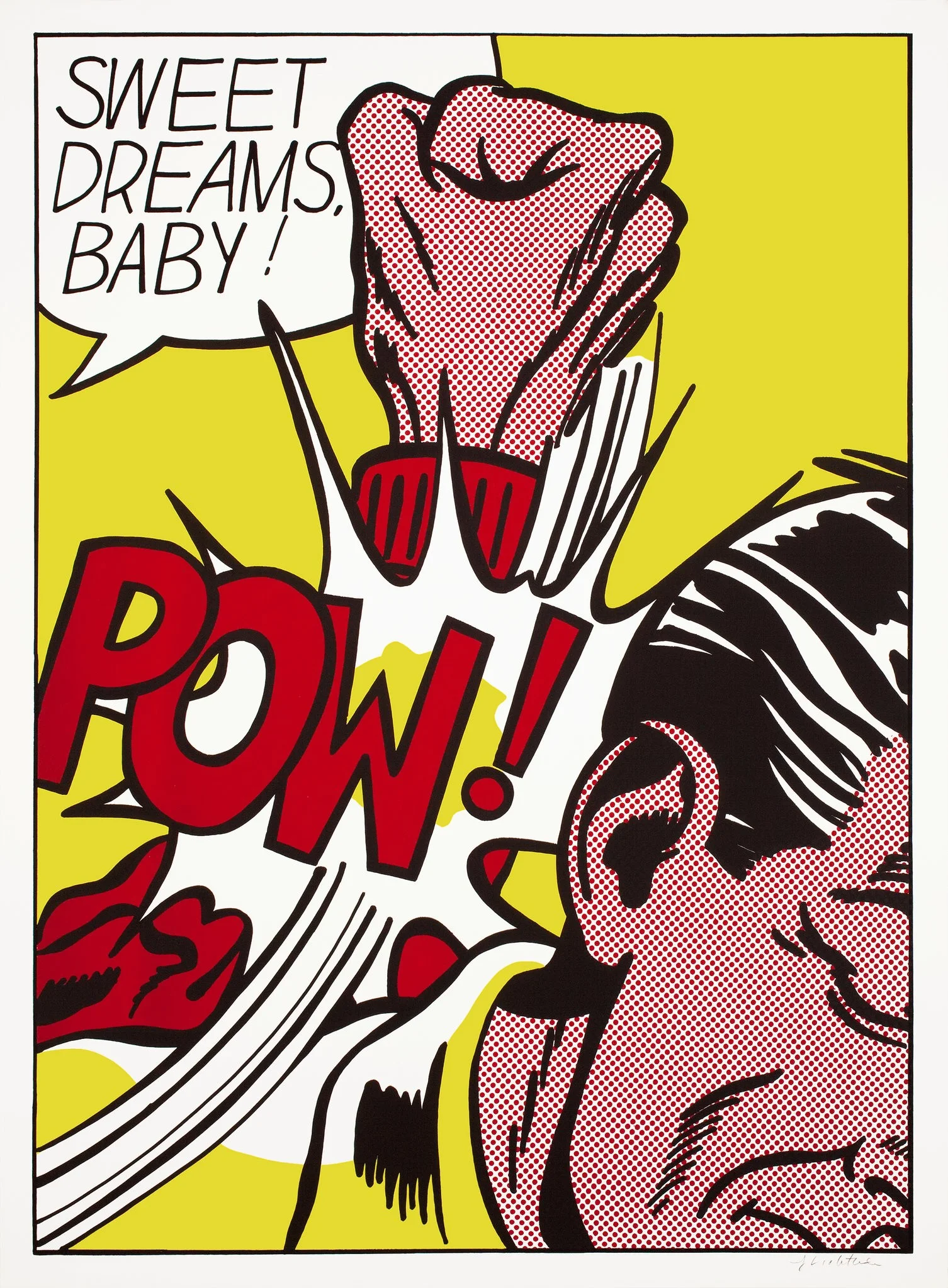 Roy Lichtenstein’s “Sweet Dreams, Baby!” from 1965. The screenprint is one of the works going to the Whitney Museum of American Art from the Roy Lichtenstein Foundation. Credit Estate of Roy Lichtenstein