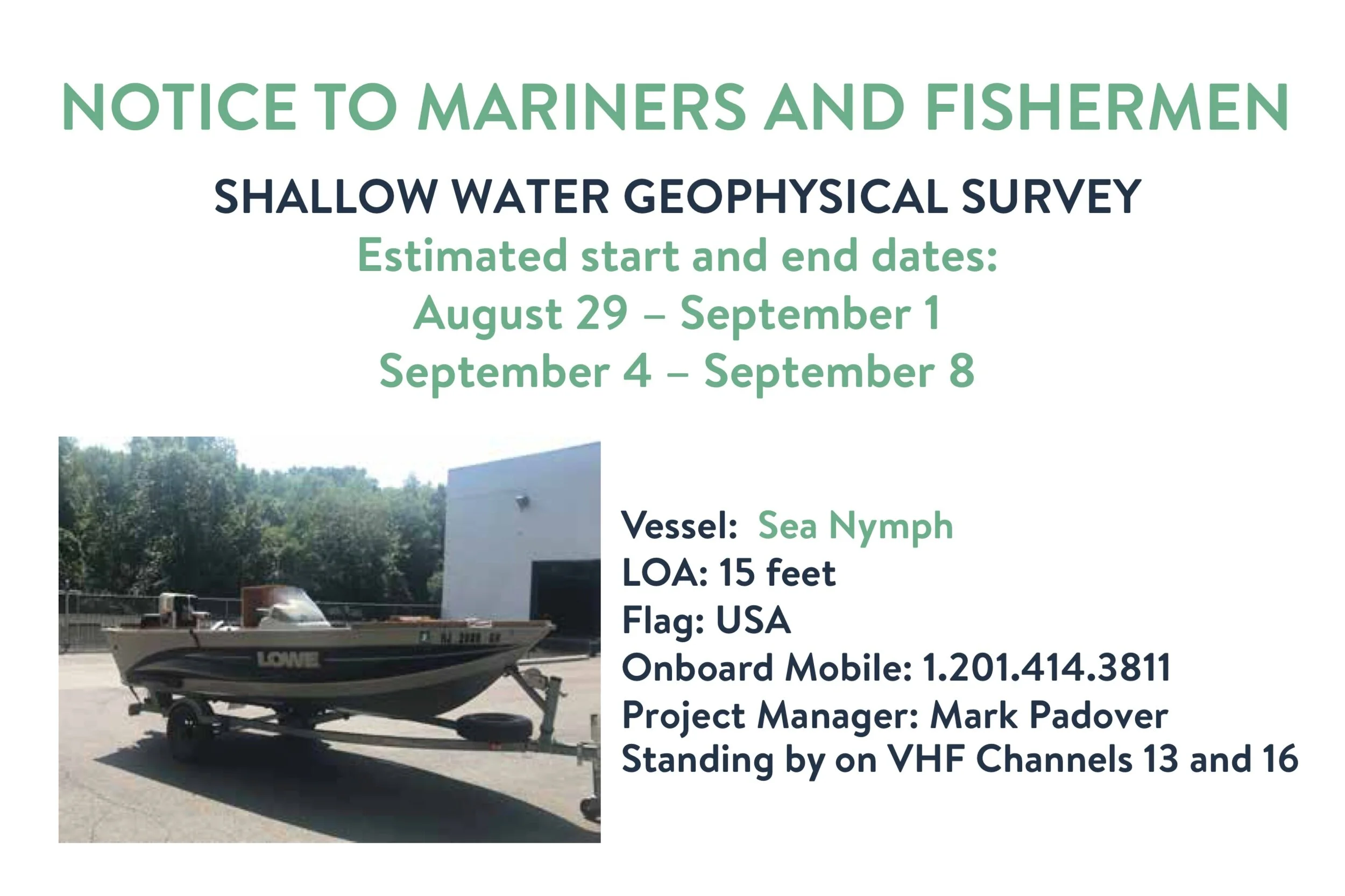 SHALLOW WATER GEOPHYSICAL SURVEY (#9)