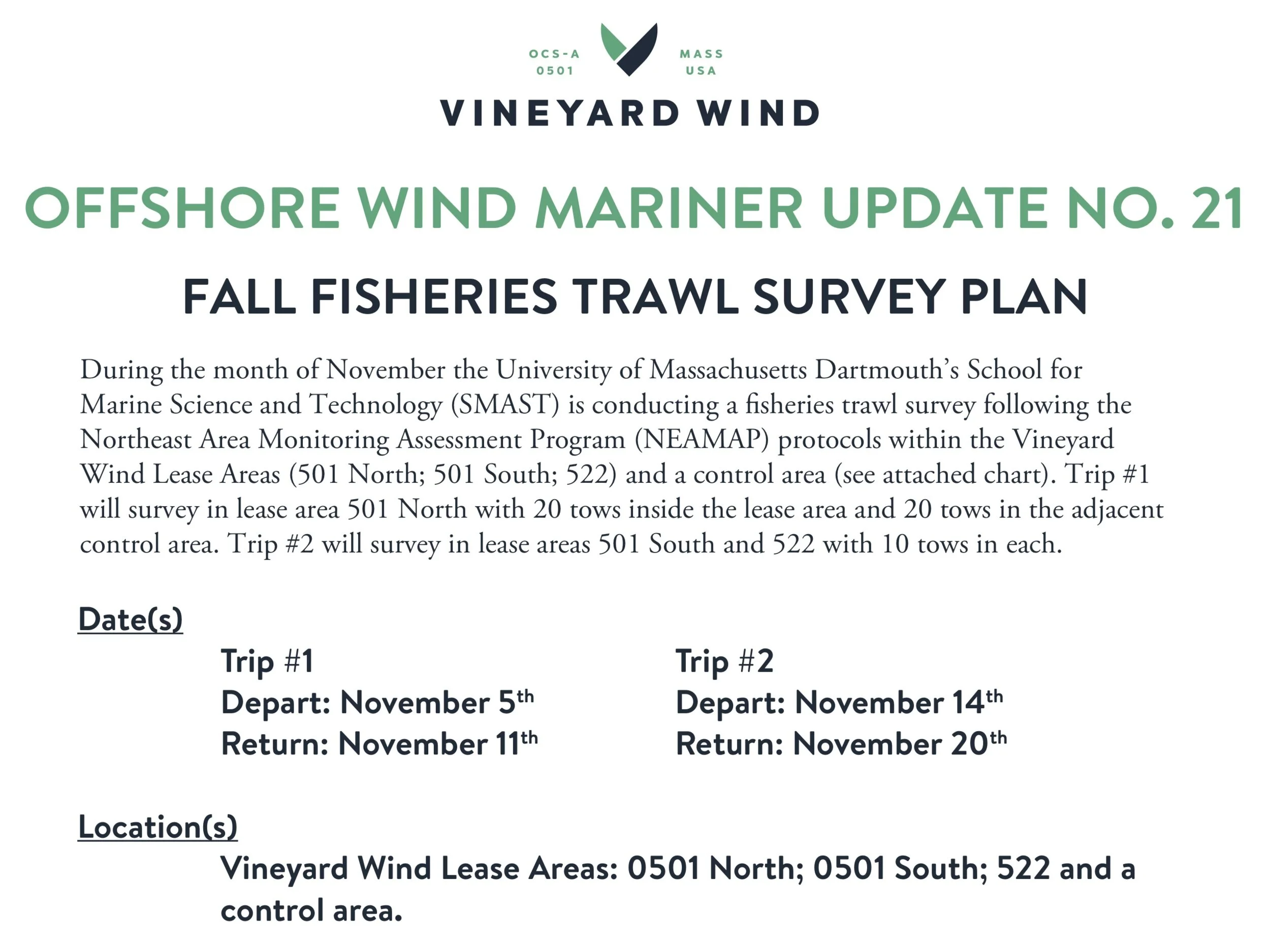 FALL FISHERIES TRAWL SURVEY (#21)