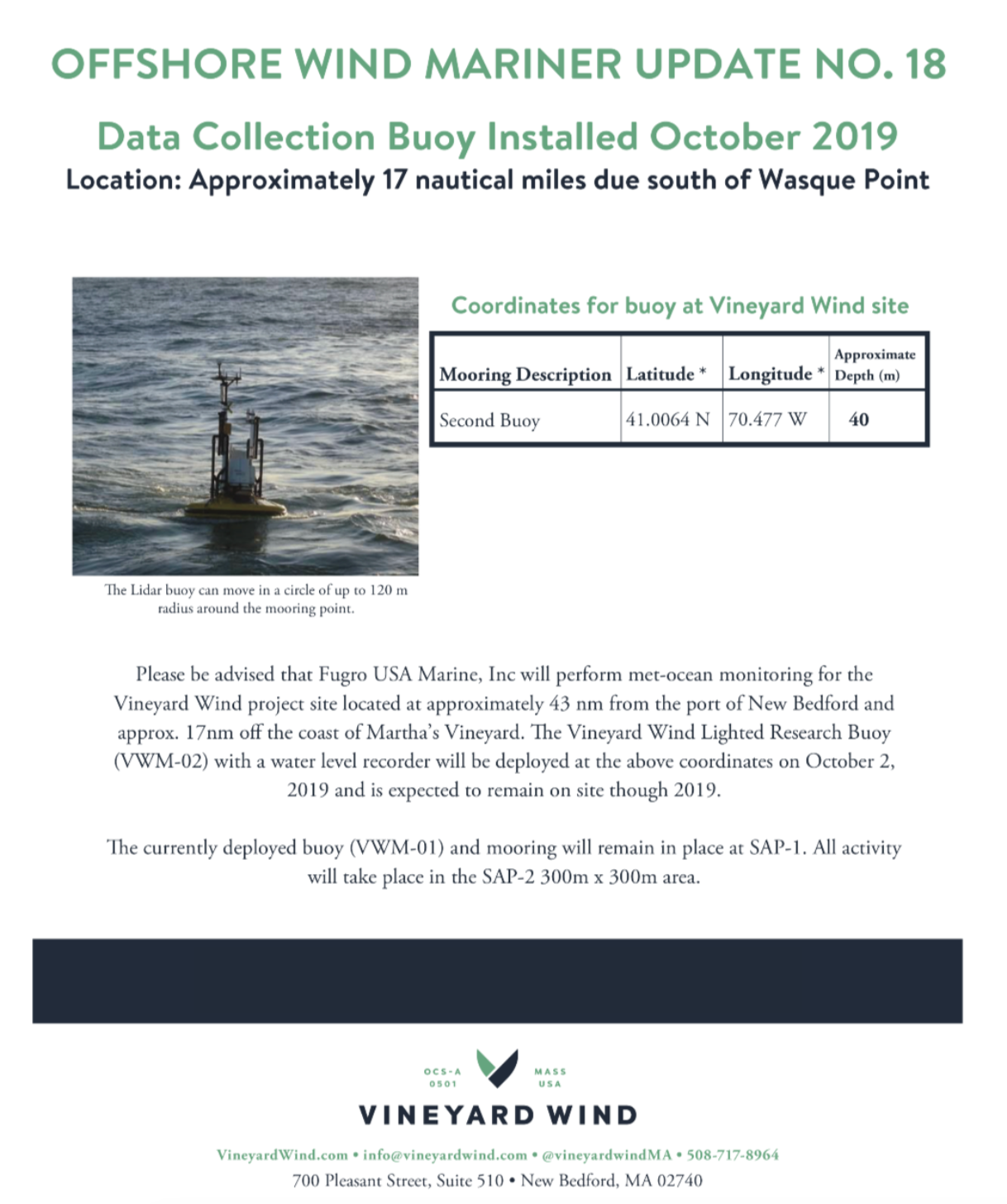 DATA COLLECTION BUOY INSTALLED OCTOBER (#18)