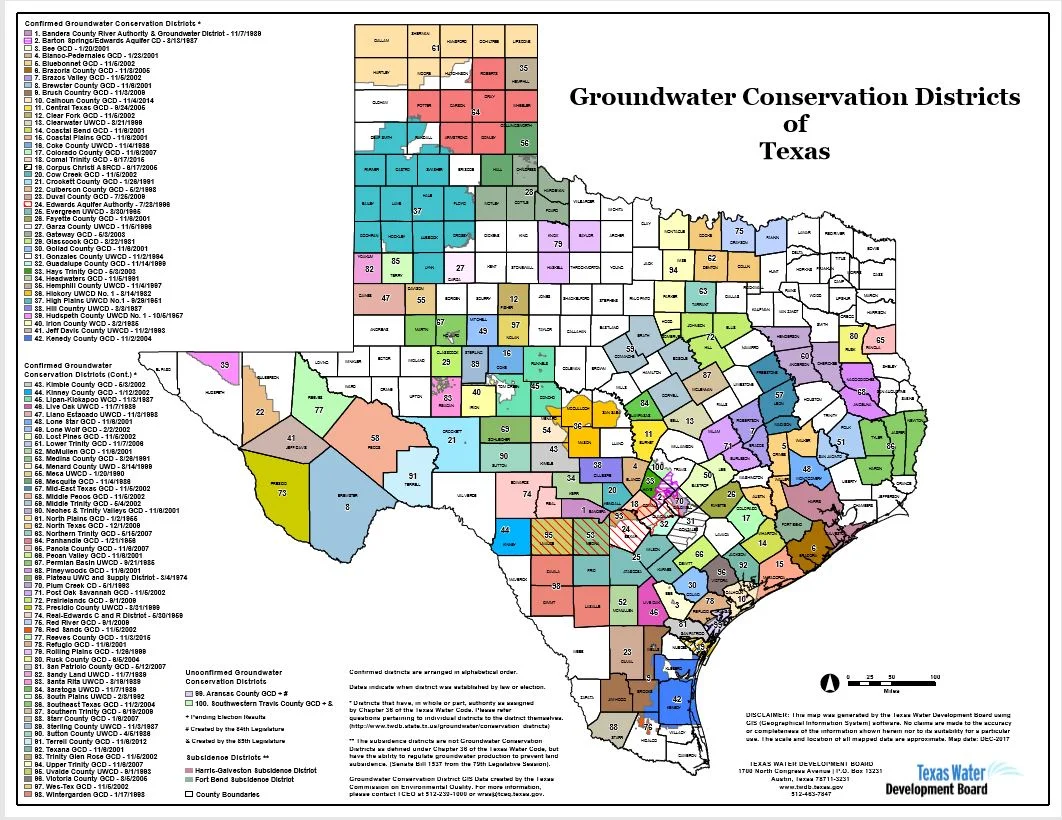 Texas Groundwater District Map — Middle Trinity Groundwater