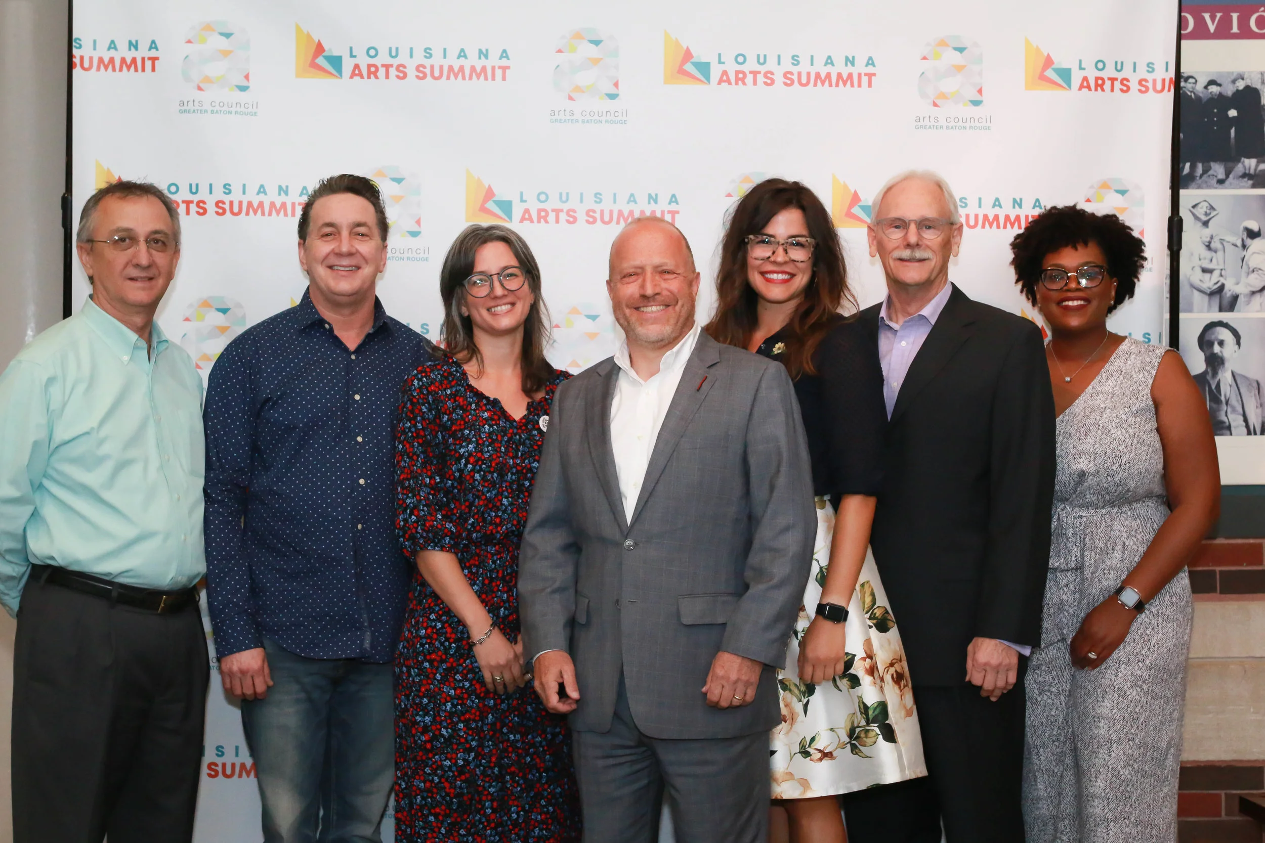 Barry Stevens (Northeast Louisiana Arts Council and Louisiana Partnership for the Arts) Matt Henry (Arts Council of Central Louisiana and Louisiana Partnership for the Arts), Erica Anderson (Louisiana Division of the Arts), Keynote Speaker Randy Cohen (Americans for the Arts), Kelsea McCrary (Louisiana Division of the Arts), Roy Blackwood (Columbia Theatre in Hammond and Louisiana Partnership for the Arts), April Baham (Louisiana Division of the Arts)
