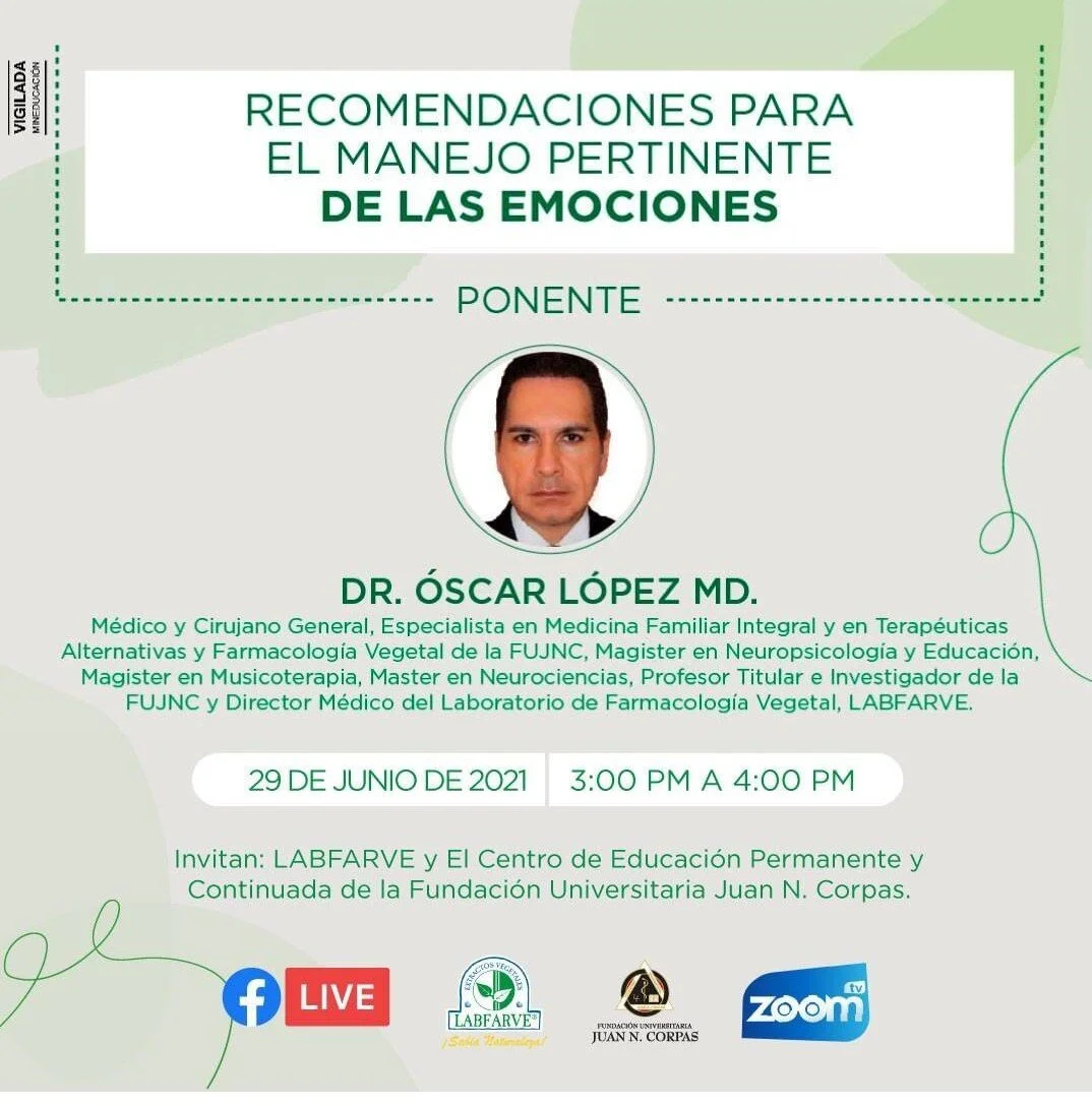 Continúa el ciclo de capacitaciones virtuales de LABFARVE con la ponencia: “El manejo pertinente de las emociones”.